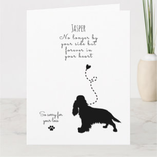 Carte Sympathie de chien, nom personnalisé. Perte 
