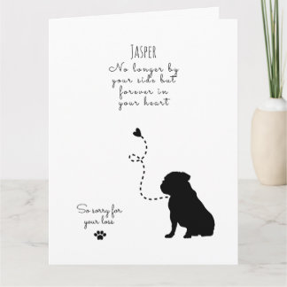 Carte Sympathie de chien, nom personnalisé. Perte