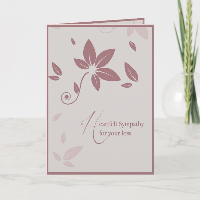 Carte Sympathie de coeur pour votre perte -Carte de symp (Devant)