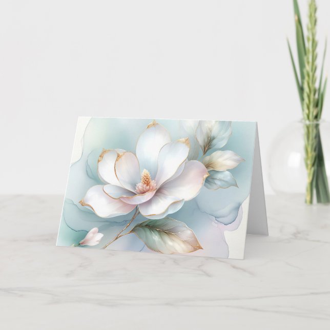 Carte Sympathie de la fleur de Magnolia blanche (Devant)