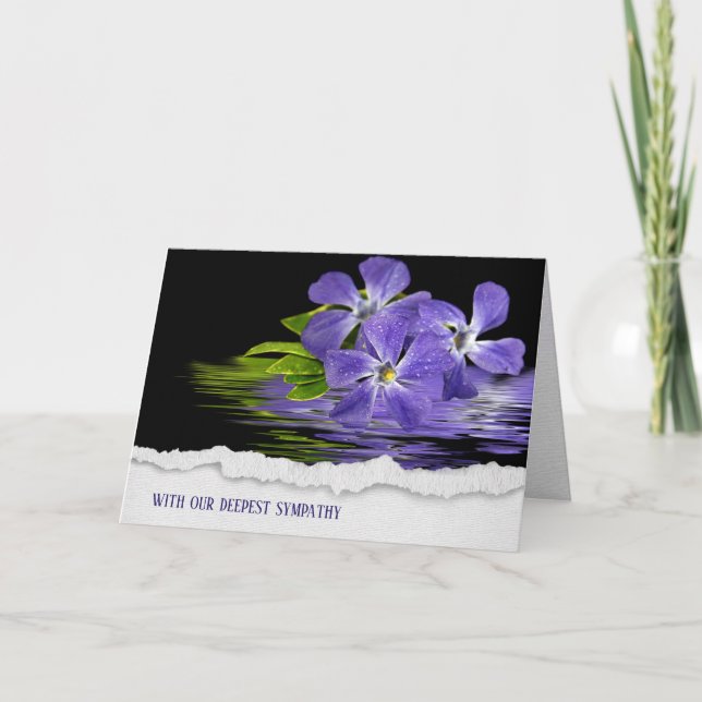 Carte Sympathie de la fleur de Myrte pourpre (Devant)