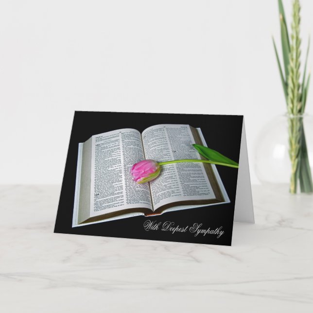 Carte Sympathie de la tulipe rose (Devant)