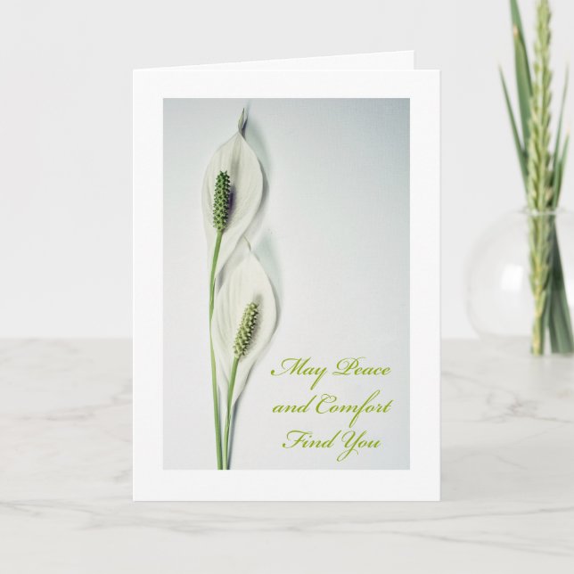 Carte Sympathie de l'ami avec la Lily de la paix dans le (Devant)