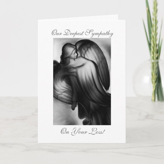 Carte Sympathie de l'Ange Noir Et Blanc (Devant)