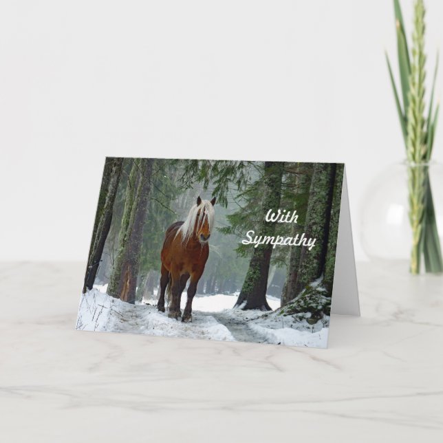 Carte Sympathie de l'aquarelle de neige de la forêt de c (Devant)