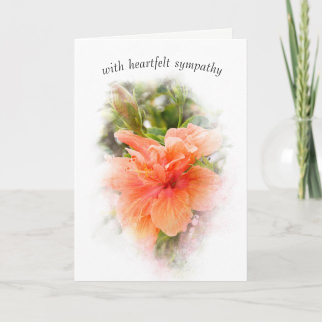 Carte Sympathie de l'Hibiscus orange (Devant)