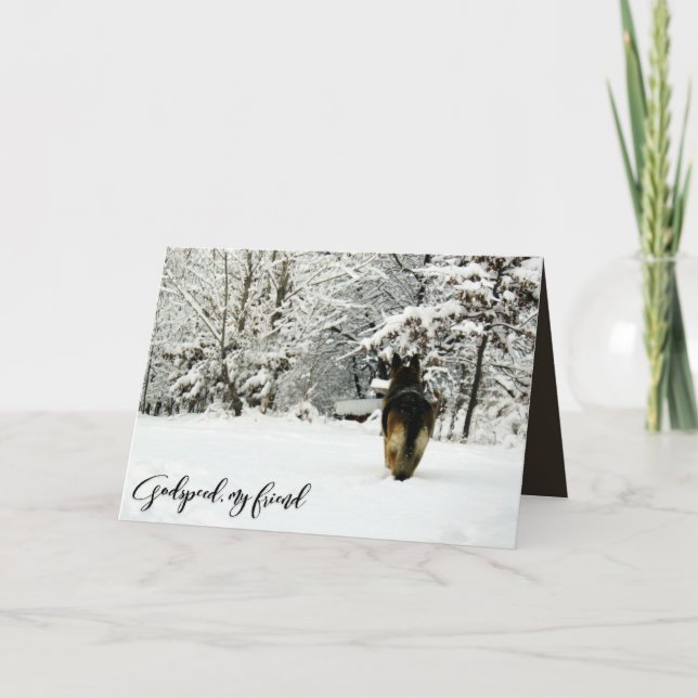 Carte Sympathie de perte d'animal familier de berger (Devant)