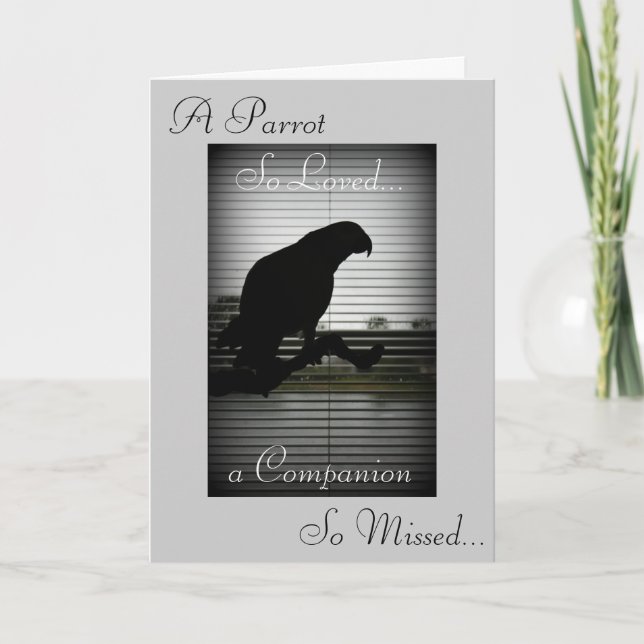 Carte Sympathie de silhouette de perroquet de gris (Devant)