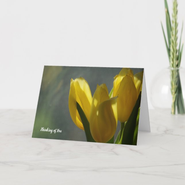 Carte Sympathie des fleurs de tulipes jaunes (Devant)