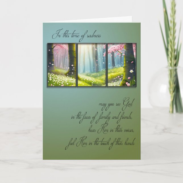 Carte Sympathie du cadre photo de la forêt printanière (Devant)