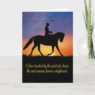 Carte Sympathie du cheval avec cavalier en détresse