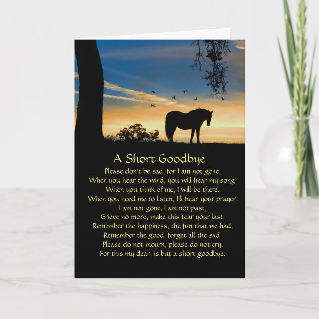 Carte Sympathie du cheval avec le poème spirituel (Devant)
