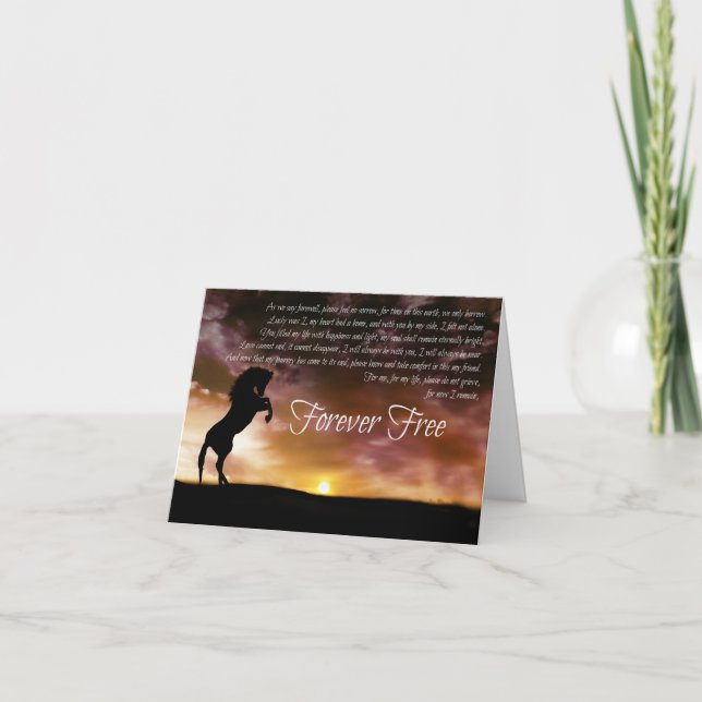 Carte Sympathie du cheval avec le poème spirituel (Devant)