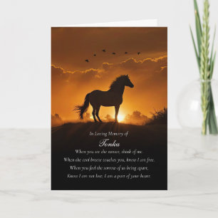 Carte Sympathie du cheval Condoléances perte du nom du c