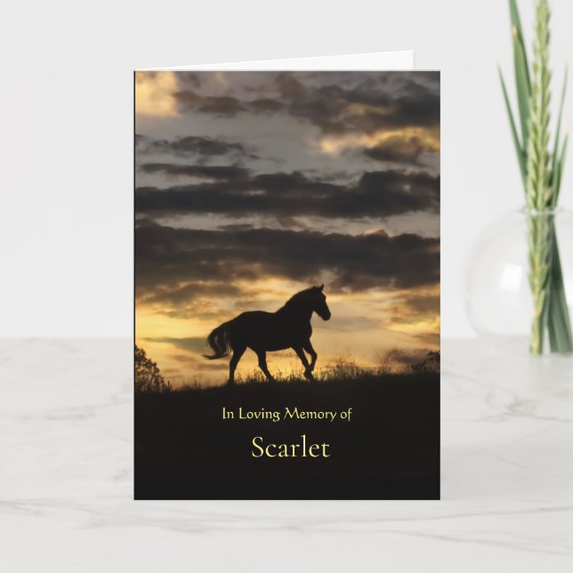 Carte Sympathie du cheval Nom personnalisé Galloping Hor (Devant)