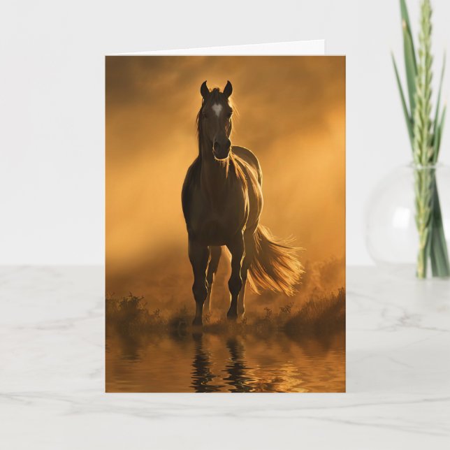 Carte Sympathie du cheval Perte du cheval Beau Cheval (Devant)