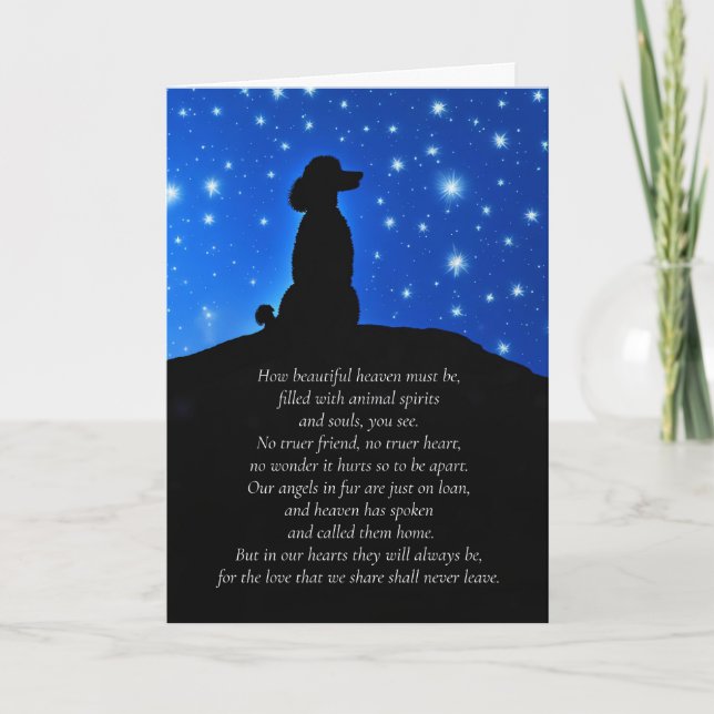 Carte Sympathie du chien avec le caniche Silhouetté et S (Devant)