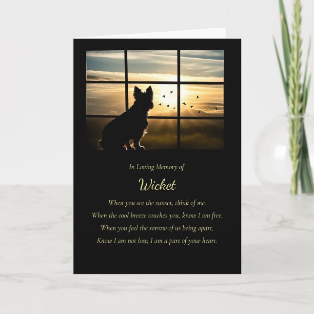 Carte Sympathie du chien Nom personnalisé Poème spiritue (Devant)