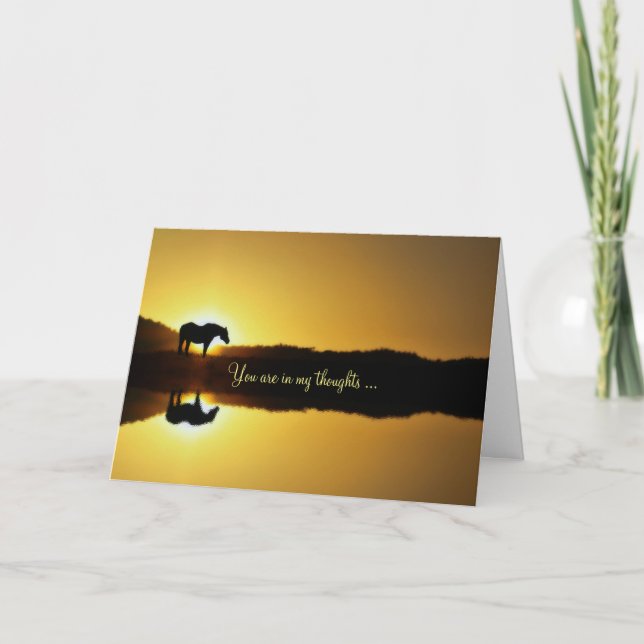Carte Sympathie entre le Cheval et le coucher de soleil  (Devant)