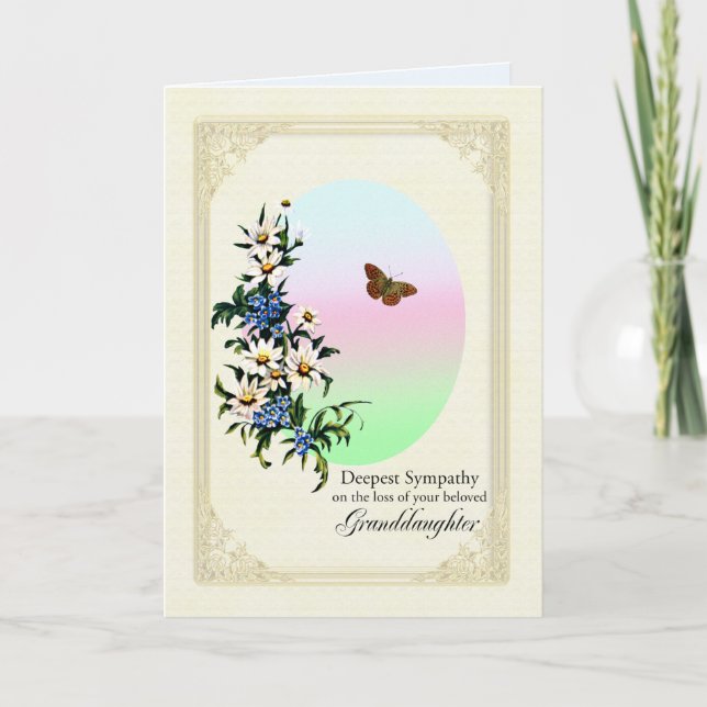Carte Sympathie face à la perte de la petite-fille (Devant)