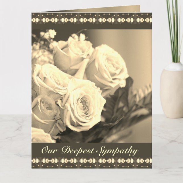 Carte Sympathie florale rose (Devant)