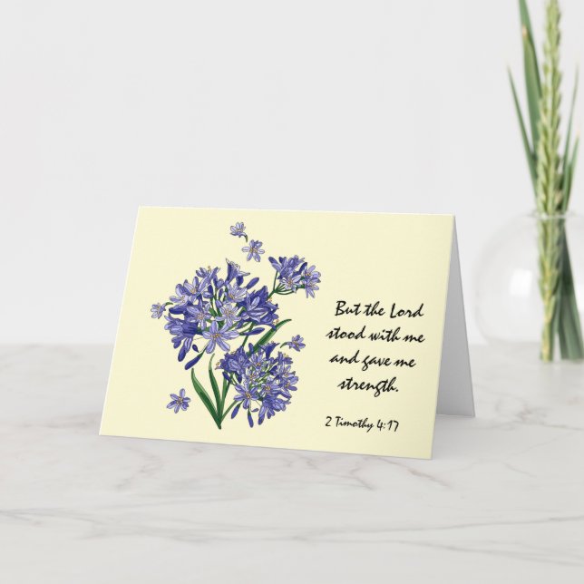Carte Sympathie florale, Verse de l'Écriture sur la Forc (Devant)