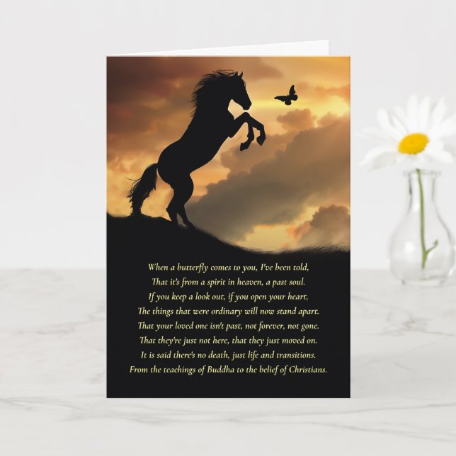Carte Sympathie Grief perte d'un cheval aimé (Petite plante)