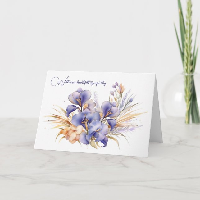 Carte Sympathie Iris Bouquet (Devant)
