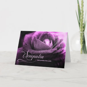 Carte Sympathie italienne perte du père pourpre Rose