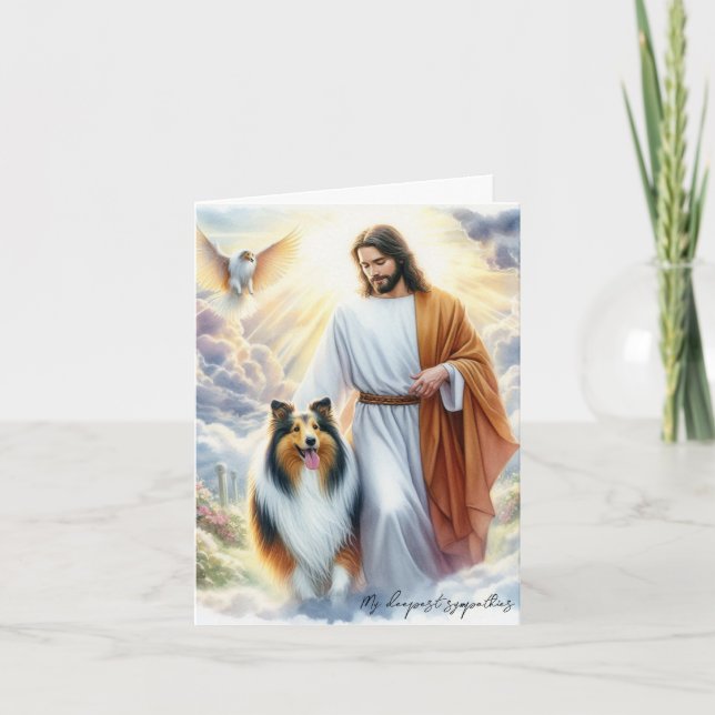 Carte Sympathie numérique pour la perte de chien-Jésus a (Devant)