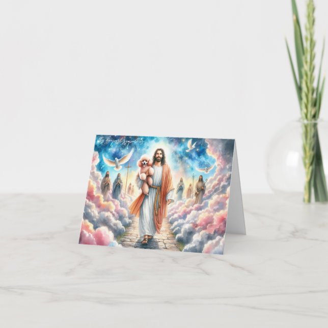 Carte Sympathie numérique pour la perte de chien-Jésus a (Devant)