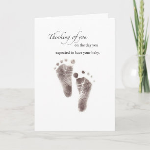 Carte Sympathie Perte d'empreintes de bébé Noir et Blanc