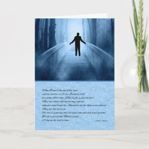 Carte Sympathie Pont Céleste Homme Silhouette en bleu