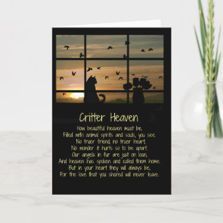 Carte Sympathie pour animal, Sympathie pour chat Poème S