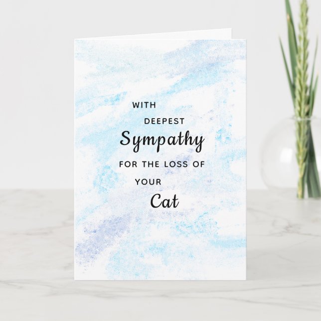 Carte Sympathie pour chat animal Condoléances Peint Salu (Devant)