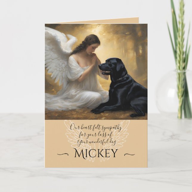 Carte Sympathie pour la perte de Black Lab Angel (Devant)