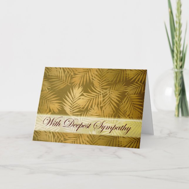 Carte Sympathie pour la perte de l'amour des Fronds d'un (Devant)