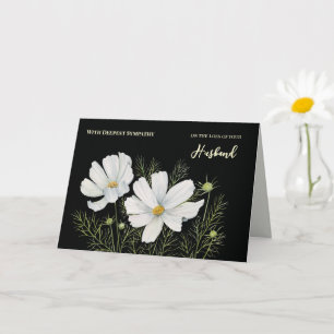 Carte Sympathie pour la perte de votre mari White Cosmos