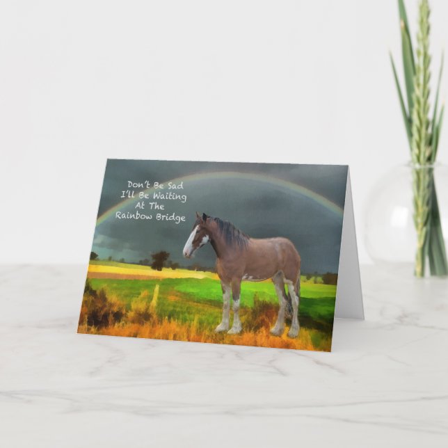 Carte Sympathie pour la perte du cheval de compagnie (Devant)