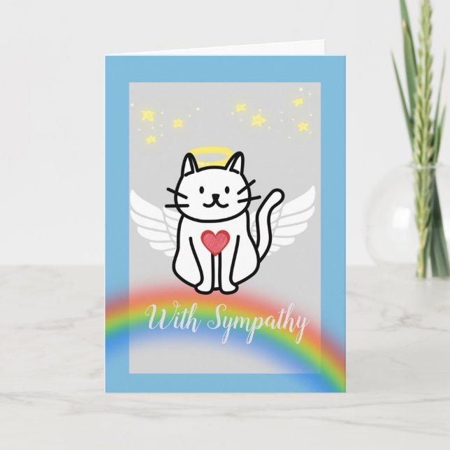 Carte Sympathie pour la perte d'un chat animal de compag (Devant)
