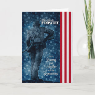 Carte Sympathie pour la perte d'un soldat Étoiles et ray