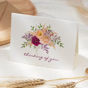 Carte Sympathie pour le bouquet floral de Peach Peony de