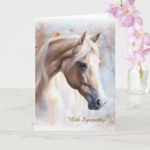 Carte Sympathie pour les chevaux avec condoléances pour 