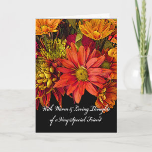 Carte Sympathie pour un ami, arrangement floral
