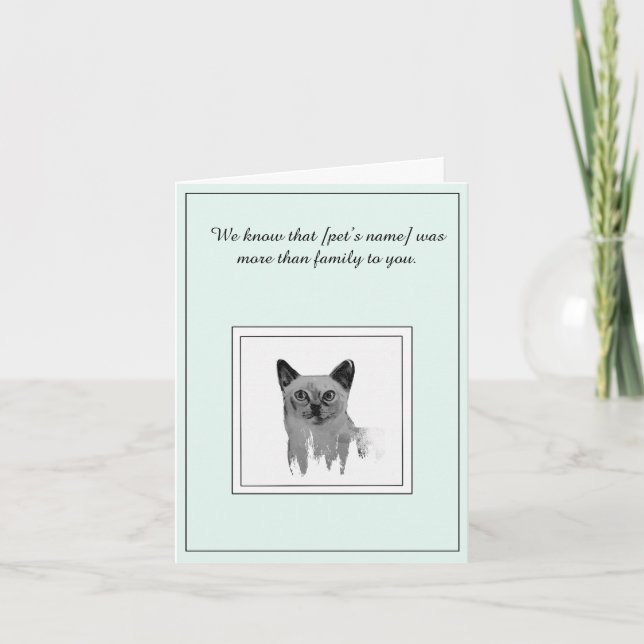 Carte Sympathie pour un animal de compagnie pour un chat (Devant)