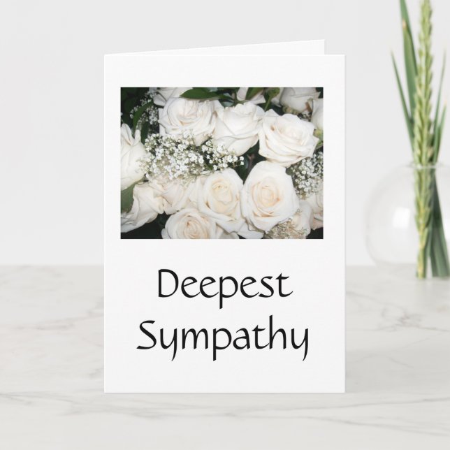 Carte Sympathie profonde - Bouquet de Rose blanche (Devant)