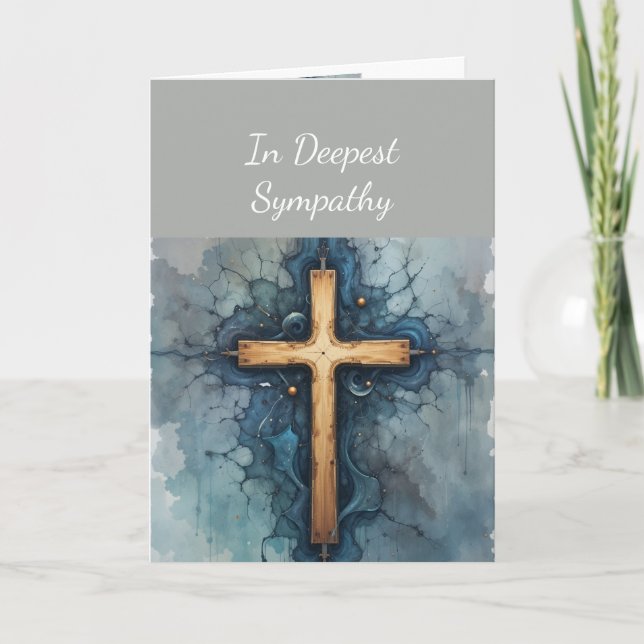 Carte Sympathie profonde Crucifix Croix Jésus chrétien (Devant)