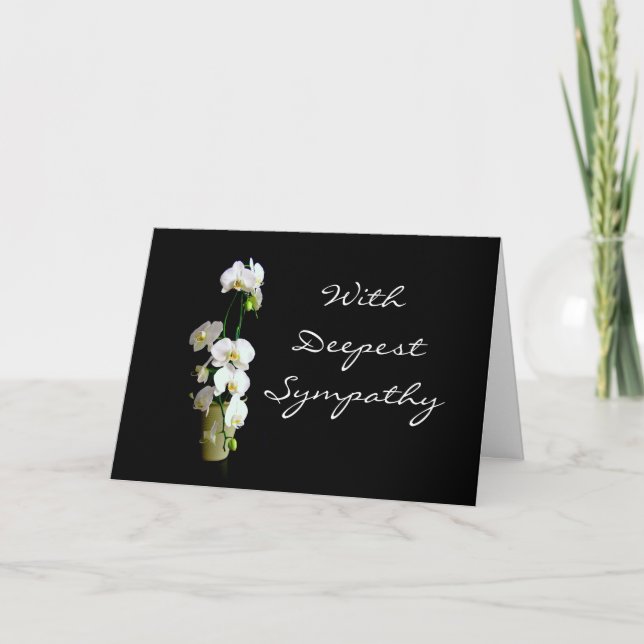 Carte Sympathie profonde Orchidées Blanches (Devant)