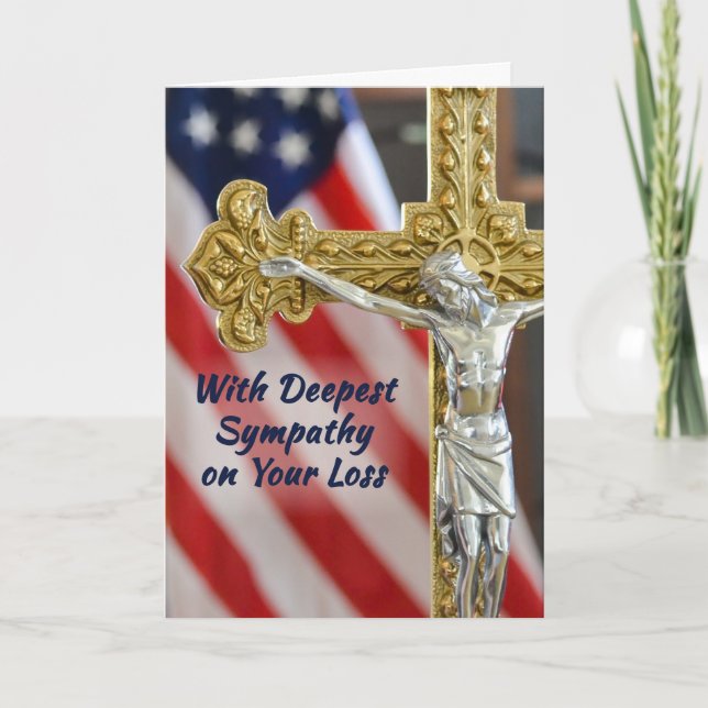 Carte Sympathie Religieux Chrétien Militaire Patriotique (Devant)