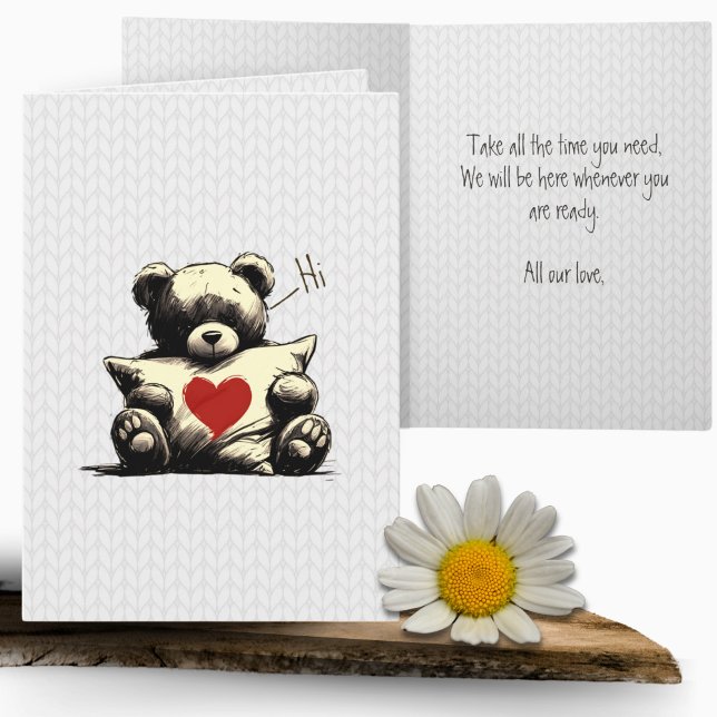 Carte Sympathie Soin du coeur de l'ours en peluche migno (Créateur téléchargé)